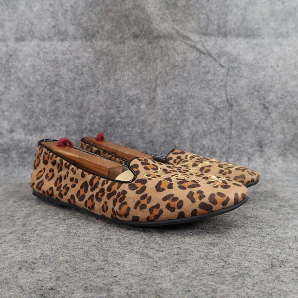Abound Shoes Womens 5.5 Flats Fashion Slip On Leopard Print Embroidered Slipper - Picture 1 of 15